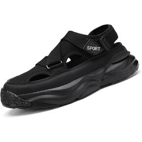 Men'S Outdoor Non-Slip Breathable Mesh Sports Sandals,Closed Toe Anti-Collision Toe Casual Beach Fisherman Sandals,Summer Walking Leisure Hiking Driving Platform Sandals