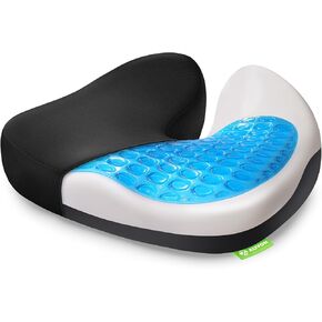AUVON Multi-Layer Seat Cushion for Ideal Support & Softness, Memory Foam Coccyx Cushion with Cooling Gel for Sciatica & Tailbone Pain Relief, Back Relief Desk Chair Cushion for Office Chair, Car Seat