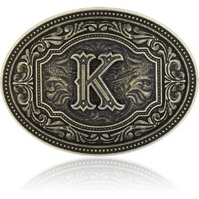 Belt Buckles Men- Initial Letters A-Z Western Rodeo Cowboy Cowgirl Belt Buckle for Men Boys Halloween Birthday Party Gifts