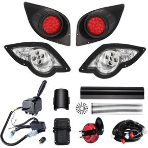 Golf Cart Light Kit For YAMAHA G29 Drive 2007-up,12V Street Legal Golf Cart Upgrade Headlights Taillights Kit for YAMAHA Led Light with Turn Signals Hazard Light Switch, Horn, Brake Pad