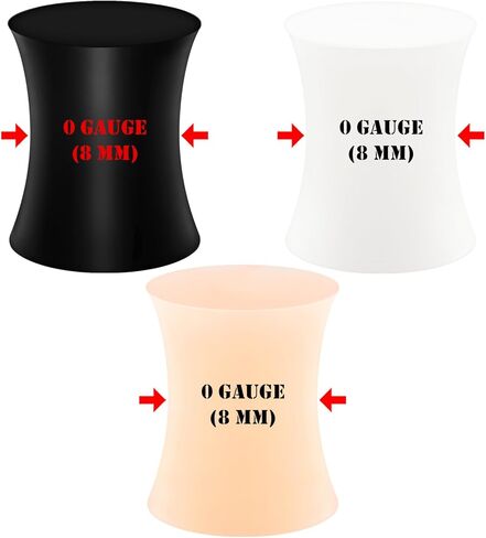 3 أزواج سيليكون أبيض وأسود مزدوج متوهج الجلد الداكن ثقب المجوهرات الأذن نقالة الصلبة المقابس اللحم القرط الفص in Kuwait