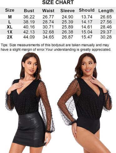 Womens Deep V Neck Sparkly Rhinestone Bodysuit Tops Mesh Long Sleeve Pearl Top Sexy Surplice Body Suit Blouses in Saudi Arabia
