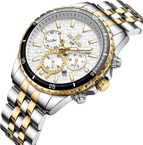 REWARD Men's Wrist Watches Fashion Business Dress Stainless Steel Wristwatch for Men (Chronograph/Waterproof/Luminous/Date) Sport Mens Quartz Watch Black/Silver/Blue/Green in Saudi Arabia