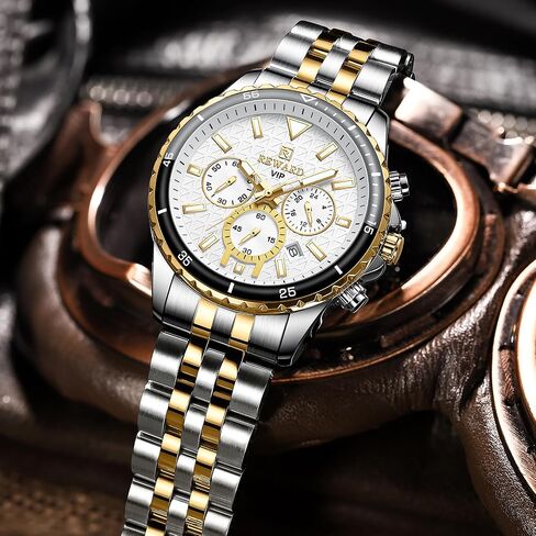 REWARD Men's Wrist Watches Fashion Business Dress Stainless Steel Wristwatch for Men (Chronograph/Waterproof/Luminous/Date) Sport Mens Quartz Watch Black/Silver/Blue/Green in Saudi Arabia