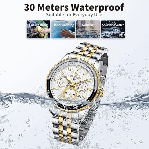 REWARD Men's Wrist Watches Fashion Business Dress Stainless Steel Wristwatch for Men (Chronograph/Waterproof/Luminous/Date) Sport Mens Quartz Watch Black/Silver/Blue/Green in Saudi Arabia