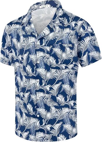 Hawaiian Shirts for Men Summer Casual Button Down Floral Shirts Men's Short Sleeve Aloha Beach Shirt in Saudi Arabia