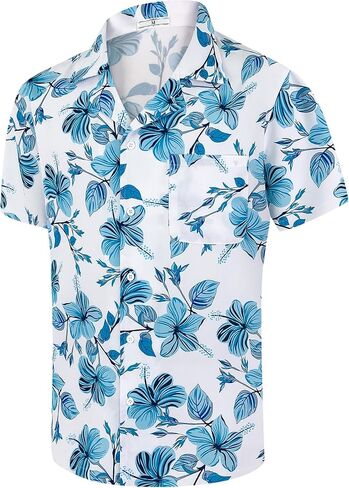 Hawaiian Shirts for Men Summer Casual Button Down Floral Shirts Men's Short Sleeve Aloha Beach Shirt in Saudi Arabia