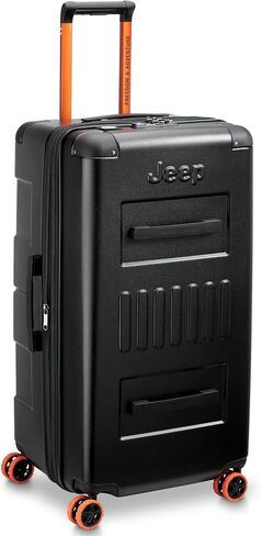 Jeep JH002B Hardside Expandable Luggage with Spinner Wheels (Black, Checked-Large 28 Inch) in Saudi Arabia