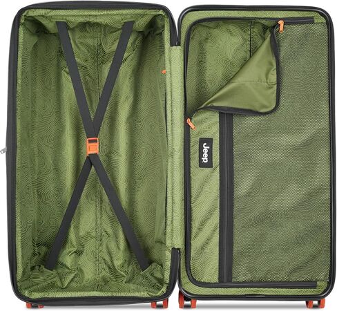 Jeep JH002B Hardside Expandable Luggage with Spinner Wheels (Black, Checked-Large 28 Inch) in Saudi Arabia