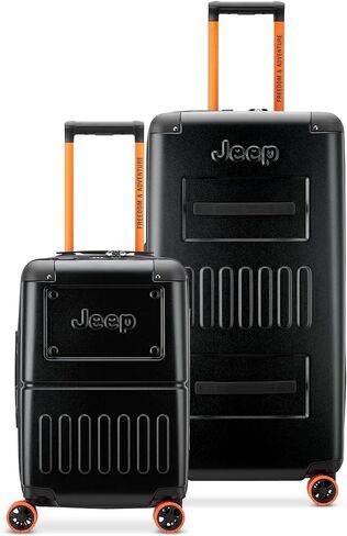 Jeep JH002B Hardside Expandable Luggage with Spinner Wheels (Black, Checked-Large 28 Inch) in Saudi Arabia