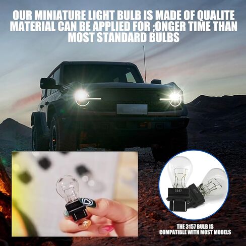 10 عبوات من مصابيح إضاءة ذيل السيارة 3157، استبدال مصابيح فرامل السيارة، تصميم مقاوم للماء فائق السطوع 12 فولت، ضوء عكسي عالمي للسيارات لشاحنة سيارات الدفع الرباعي (الضوء الأبيض) in Kuwait