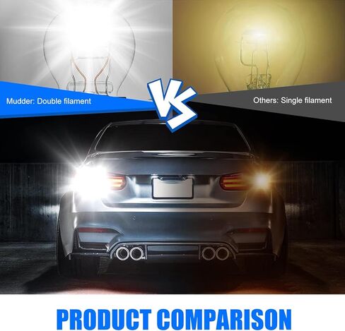 10 عبوات من مصابيح إضاءة ذيل السيارة 3157، استبدال مصابيح فرامل السيارة، تصميم مقاوم للماء فائق السطوع 12 فولت، ضوء عكسي عالمي للسيارات لشاحنة سيارات الدفع الرباعي (الضوء الأبيض) in Kuwait