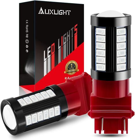 3157 3156 T25 3056 4157 1400 Lumens Super Bright Low Power LED Light Bulbs Replacements for Brake Stop Tail Turn signal Blinker Lights, Brilliant Red (Pack of 2) in Saudi Arabia