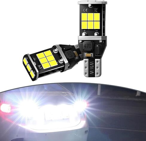 2 PCS Car Illumination Lights, T15 Reverse Light, High Power Decoding 2835 15-SMD Chipsets Bulbs, Super Bright LED Bulb, Extremely Super Bright, Universal Car Bulbs Replacement (White Light) in Saudi Arabia