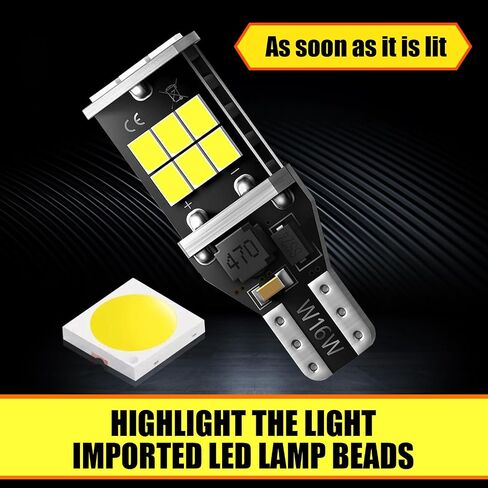 2 PCS Car Illumination Lights, T15 Reverse Light, High Power Decoding 2835 15-SMD Chipsets Bulbs, Super Bright LED Bulb, Extremely Super Bright, Universal Car Bulbs Replacement (White Light) in Saudi Arabia