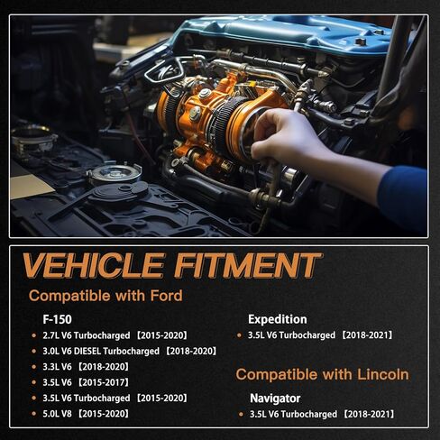 FO3012115 Air Cooled Turbo Intercooler Compatible with F-o-r-d F-150 Expedition 2015-2021 Lin-coln Navigator 2018-2021 18073 FL3Z6K775A FL3Z6K775B in Kuwait