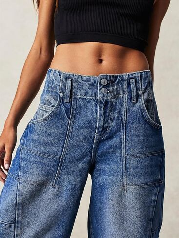 Women's Summer Jean Shorts Casual Barrel Bermuda Shorts Knee Length Loose Fit Baggy Denim Shorts in Kuwait