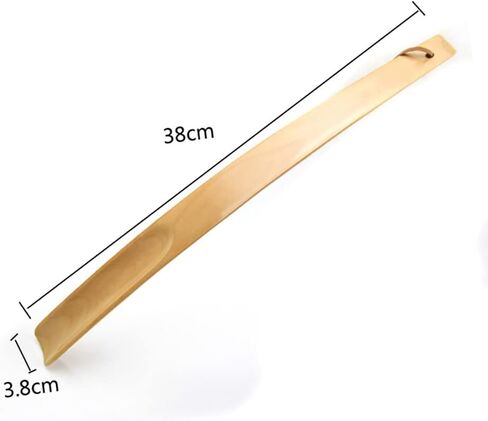 2 Pcs 15 Inches Long Handle Wooden Shoehorns Handhold Boot Shoe Horns Wood Shoe Spoons Lifters Shoe Helper Sticks with Hanging Loops in Saudi Arabia