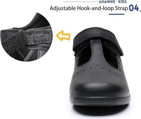 أحذية ماري جين للزي المدرسي للفتيات فستان أسود مسطح (طفل صغير/طفل صغير) in Kuwait