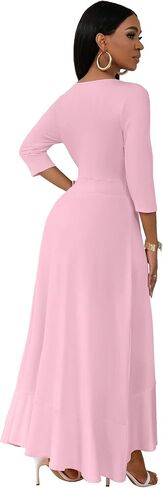 FANDEE Women's Formal Cocktail Dresses Wrap V Neck Church Party Dress for Wedding Guest in Saudi Arabia