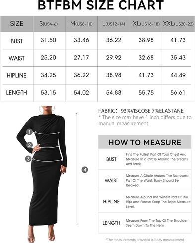 BTFBM Women Bodycon Maxi Dress Long Sleeve Back Slit Ruched Elegant Party Cocktail Formal Fall Wedding Guest Dresses in Saudi Arabia