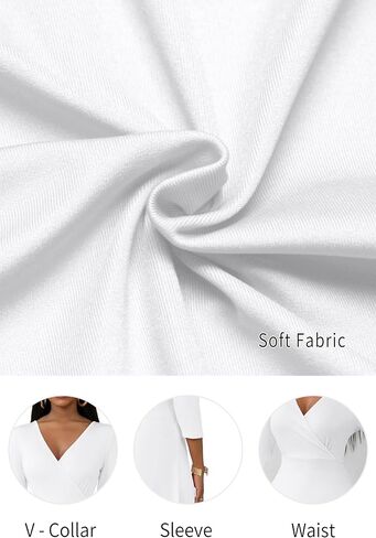 FANDEE Women's Formal Cocktail Dresses Wrap V Neck Church Party Dress for Wedding Guest in Saudi Arabia