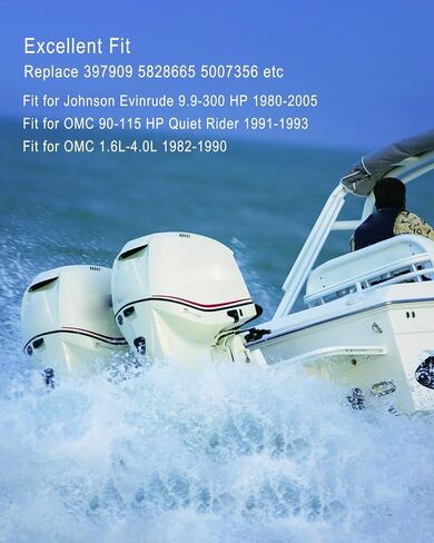 صمام الملف اللولبي للاختناق التمهيدي للوقود مناسب لجونسون Evinrude 9.9-300HP 1980-2005 OMC 90-115HP Quiet Rider 1991-1993 OMC 1.6L-4.0L 1982-1990، استبدل 397909 5007356 5828665 in Saudi Arabia