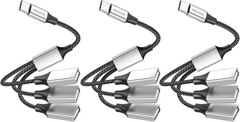 USB C Male to 3 USB Female Cable Splitter, USB C to USB A Splitter, USB C Y Splitter, Type C to 3 Type A 2.0 OTG Adapter Multiple Hub for iPhone 15,MacBook,iPad Pro Air,Surface Go,PC,Laptop in Kuwait