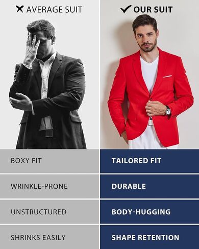 MY'S Men's Slim Fit One Button Linen Suit Blazer, Casual Sports Jacket, Lightweight Business Daily Coat. in Saudi Arabia