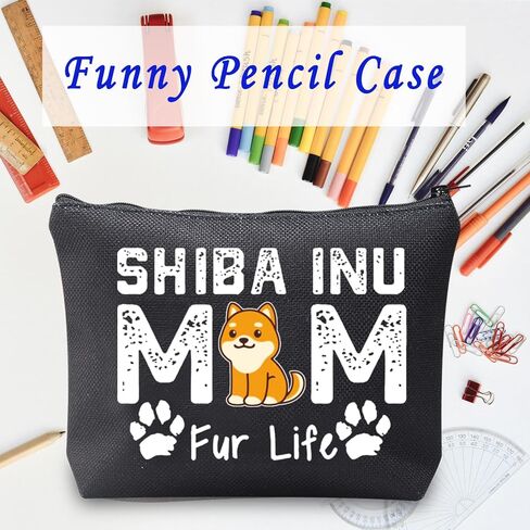 LEVLO SHIBA INU Mom Gifts SHIBA INU MOM Fur Life Makeup Bags SHIBA INU Lovers Gifts in Kuwait