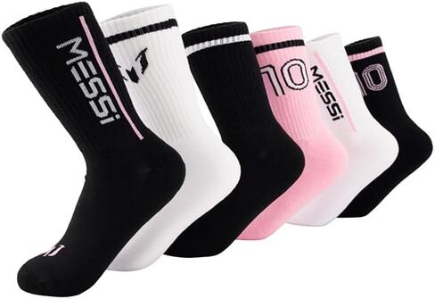Boys Crew Socks, 6-Pack Athletic Socks, Soft & Stretchy for a Comfortable Fit, White in Saudi Arabia