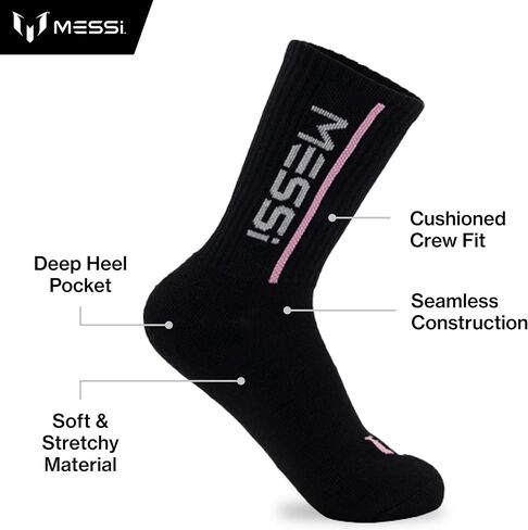 Boys Crew Socks, 6-Pack Athletic Socks, Soft & Stretchy for a Comfortable Fit, White in Saudi Arabia