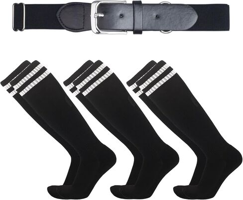 Youth Kids Baseball/Softball Socks and Belt Combo, Boys' Athletic Socks & Belt Team Sport Socks for Boy Girl in Saudi Arabia