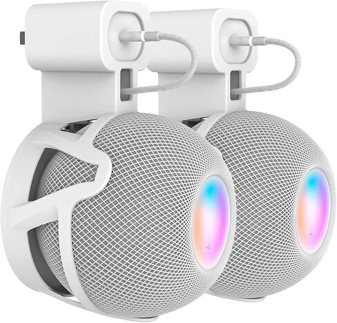 CUHIOY Outlet Wall Mount Holder for Homepod Mini, Plug Mount Stand with Cord Management for Space-Saving, No Messy Cords or Screws, Perfect Accessories for Homepod Mini Speaker (Black, 2 Pack) in Kuwait