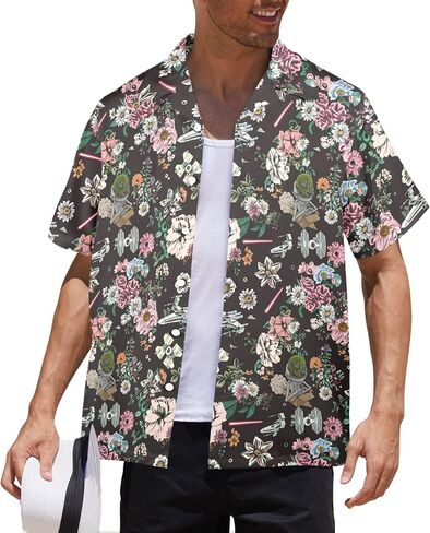 HUGLAZY Hawaiians Shirt for Men Short Sleeves Button Down Beach Shirt Summer Men Party Outfit in Saudi Arabia