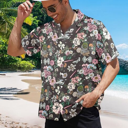 HUGLAZY Hawaiians Shirt for Men Short Sleeves Button Down Beach Shirt Summer Men Party Outfit in Saudi Arabia
