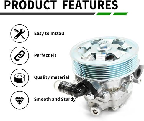 Power Steering Pump with Pulley Compatible with Accord 2003-2007 2.4L 56110RAAA01 in Kuwait