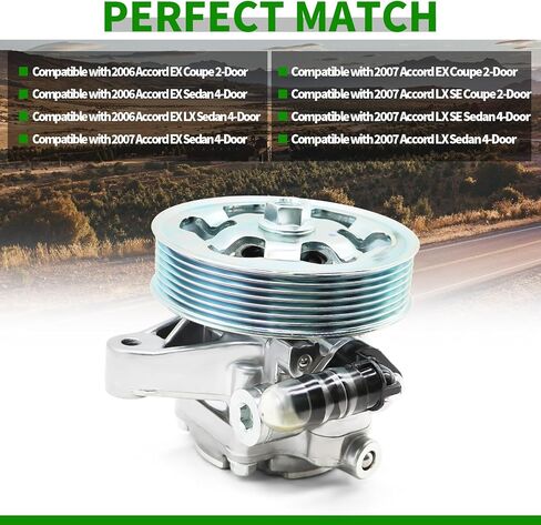 Power Steering Pump with Pulley Compatible with Accord 2003-2007 2.4L 56110RAAA01 in Kuwait