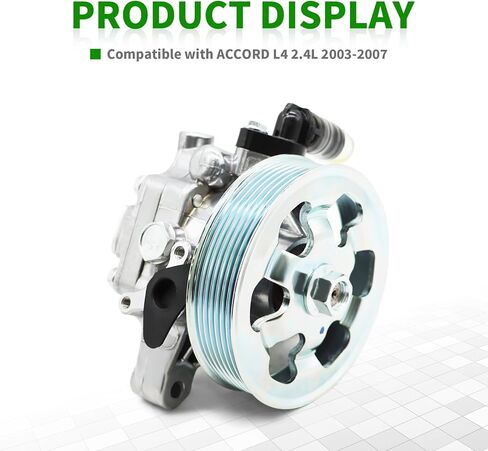 Power Steering Pump with Pulley Compatible with Accord 2003-2007 2.4L 56110RAAA01 in Kuwait