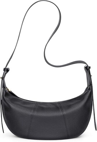 Over Earth Genuine Leather Hobo Bags for Women Crescent Leather Shoulder Purses with Adjustable Strap in Saudi Arabia