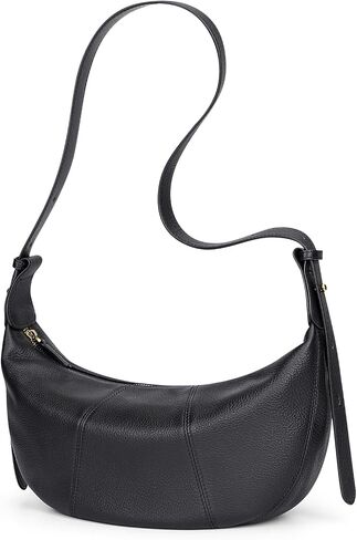 Over Earth Genuine Leather Hobo Bags for Women Crescent Leather Shoulder Purses with Adjustable Strap in Saudi Arabia