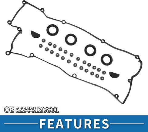 Valve Cover Gasket No.2244126801 with Spark Plug Seal Cylinder Head Valve Seal Gasket for KIA Rio Rio5 2006-2011 1.6L for Hyundai Accent 2006-2011 Black Rocker Cover Gasket in Saudi Arabia