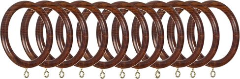 Handmade Wooden Curtain Rings Inner Día 2.5'' & Outer Día 3.5'' Set of 12 (Brown) | Fits Drapery Rods: 2 to 2.2 Inches Thick | Rosewood Brown Curtain Rings. in Saudi Arabia