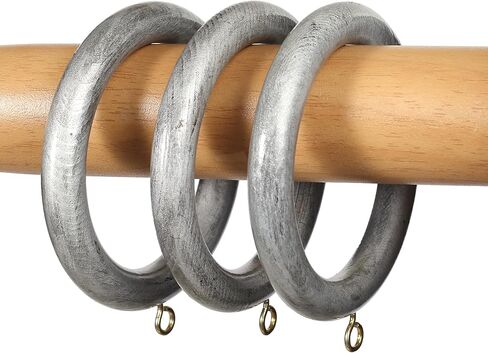 Handmade Wooden Curtain Rings Inner Día 2.5'' & Outer Día 3.5'' Set of 12 (Brown) | Fits Drapery Rods: 2 to 2.2 Inches Thick | Rosewood Brown Curtain Rings. in Saudi Arabia