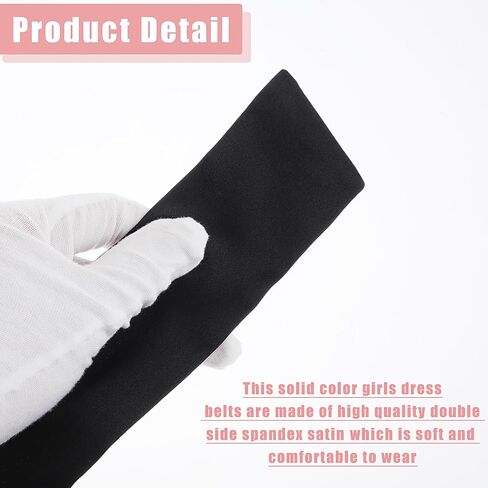 Aster Black Sash Bow Belt for Girls, Simple Classic Flower Girl Sash, Long Waist Belts for Wedding Party, 1.96'' Wide in Saudi Arabia