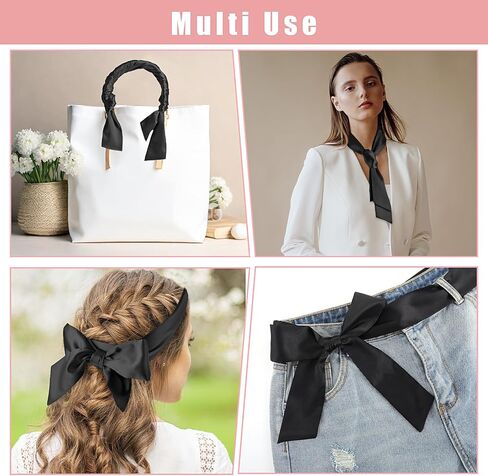 Aster Black Sash Bow Belt for Girls, Simple Classic Flower Girl Sash, Long Waist Belts for Wedding Party, 1.96'' Wide in Saudi Arabia