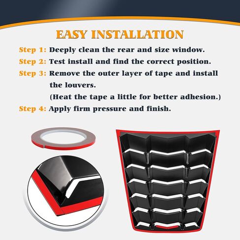 غطاء خلفي + حجم النافذة للزجاج الأمامي للشمس متوافق مع كورفيت C7 ستينغراي جراند سبورت Z51 Z06 ZR1 2014-2019 باللون الأسود اللامع من طراز GT Lambo in Kuwait