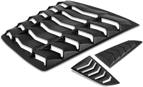 غطاء خلفي + حجم النافذة للزجاج الأمامي للشمس متوافق مع كورفيت C7 ستينغراي جراند سبورت Z51 Z06 ZR1 2014-2019 باللون الأسود اللامع من طراز GT Lambo in Kuwait