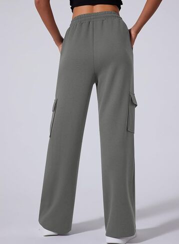 Aleumdr Women's Cargo Sweatpants High Waisted Wide Leg Pants Athletic Casual Baggy Sweat Pants with Pockets in Saudi Arabia