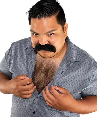 Brown Fake Chest Hair - Professional Lace Backed Costume Body Hair - 100% Human Hair Chest Hair Wig in Saudi Arabia